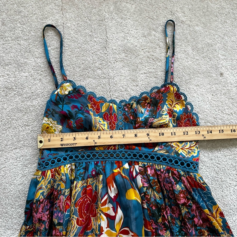 STELLAH NY FLORAL PATCH CAMI MIDI DRESS SIZE XS BOHO CHIC DATE FEMININE - Picture 9 of 13